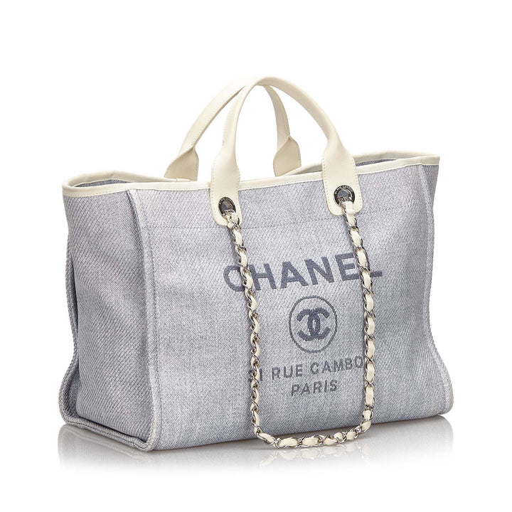 deauville xl tweed raffia tote bag