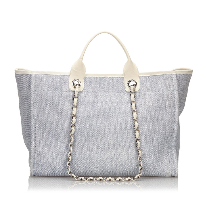 deauville xl tweed raffia tote bag