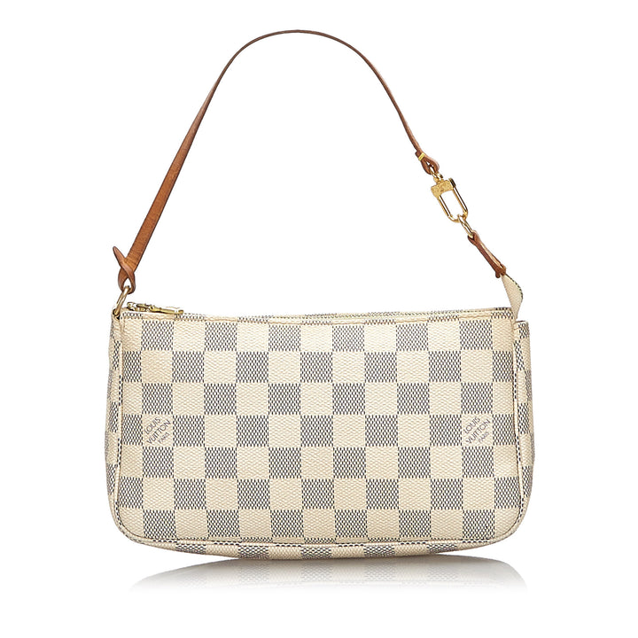 pochette accessoires damier azur canvas bag