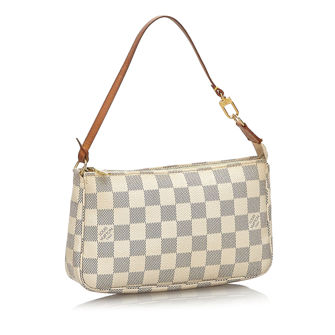 pochette accessoires damier azur canvas bag