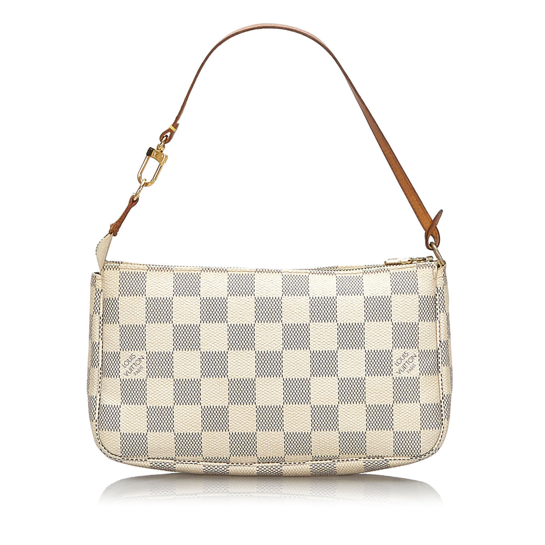 pochette accessoires damier azur canvas bag