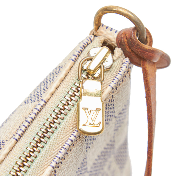 pochette accessoires damier azur canvas bag