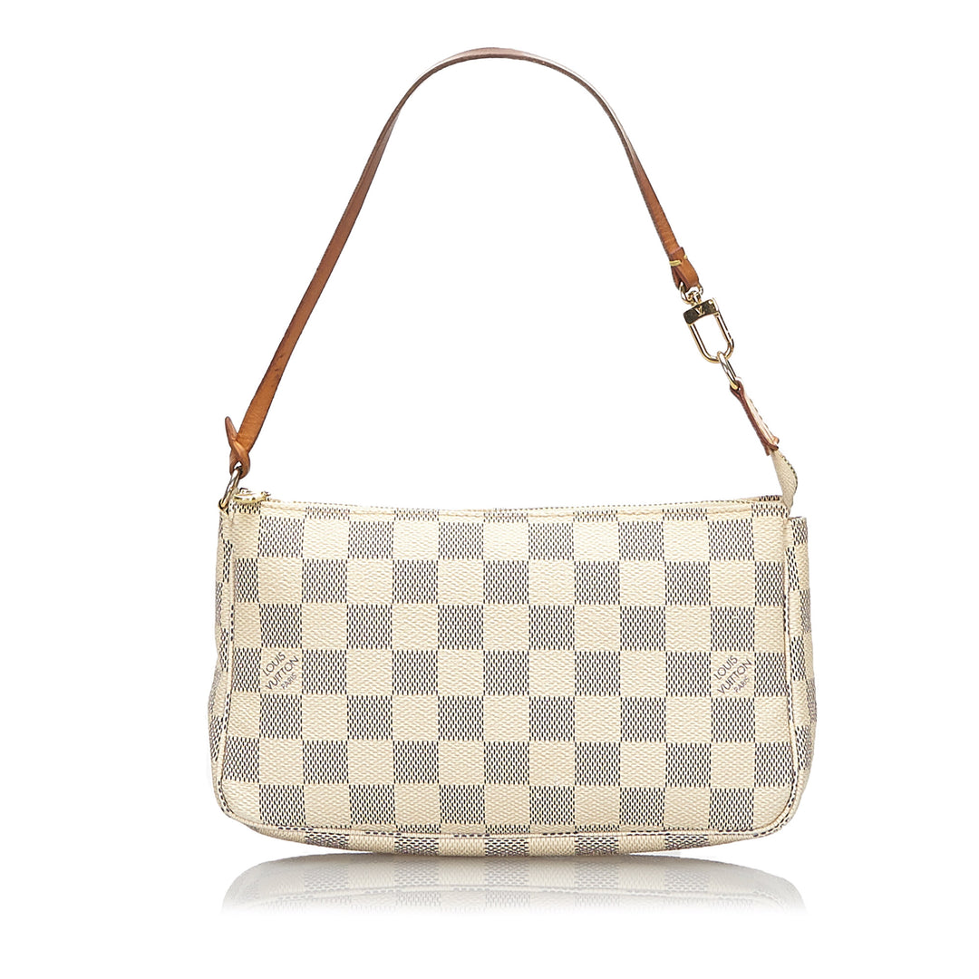 pochette accessoires damier azur canvas bag