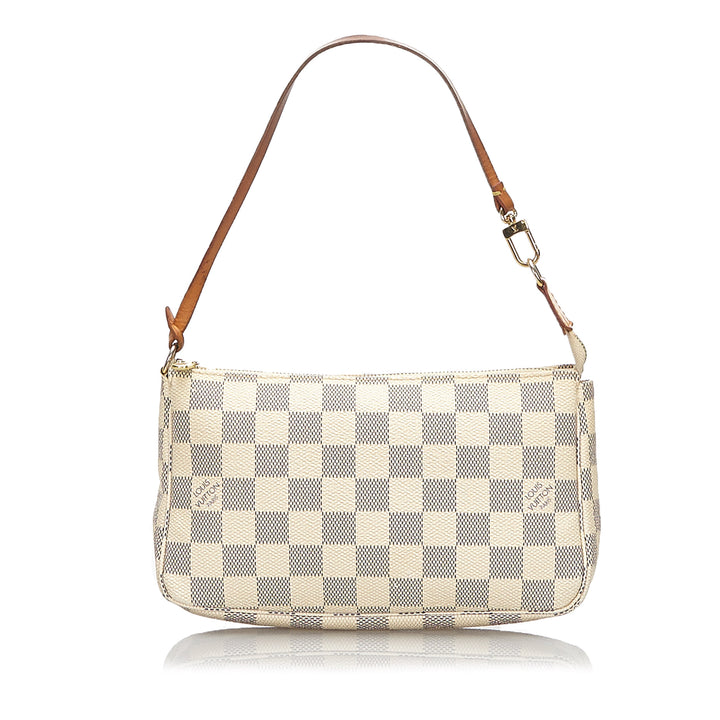 pochette accessoires damier azur canvas bag