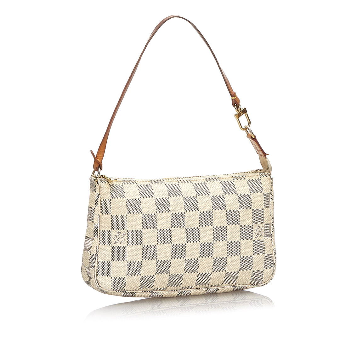 pochette accessoires damier azur canvas bag