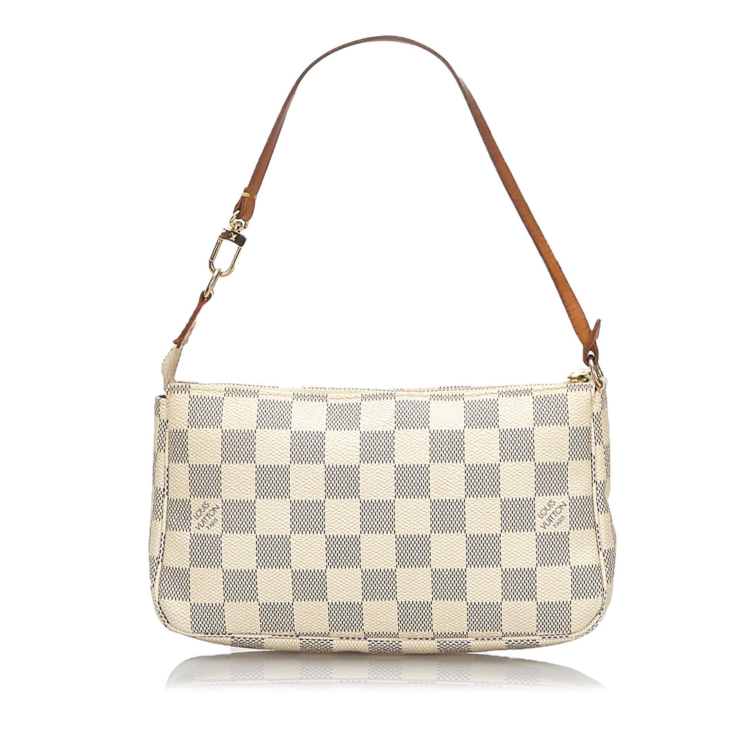 pochette accessoires damier azur canvas bag