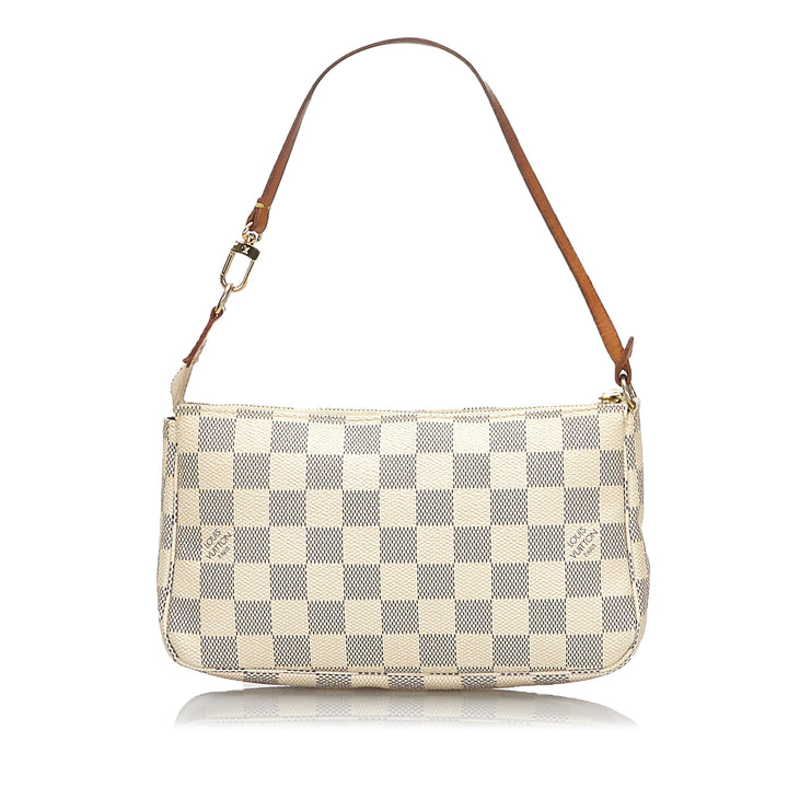 pochette accessoires damier azur canvas bag