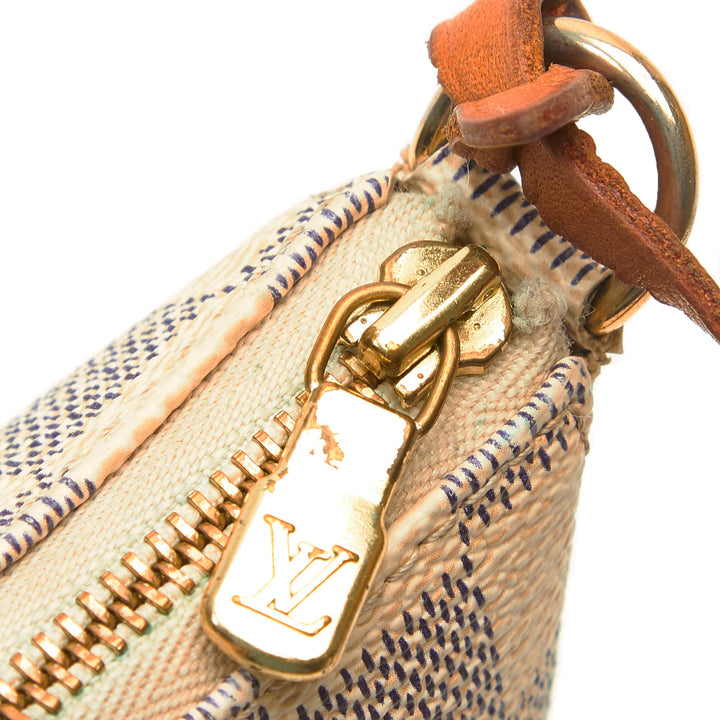 pochette accessoires damier azur canvas bag