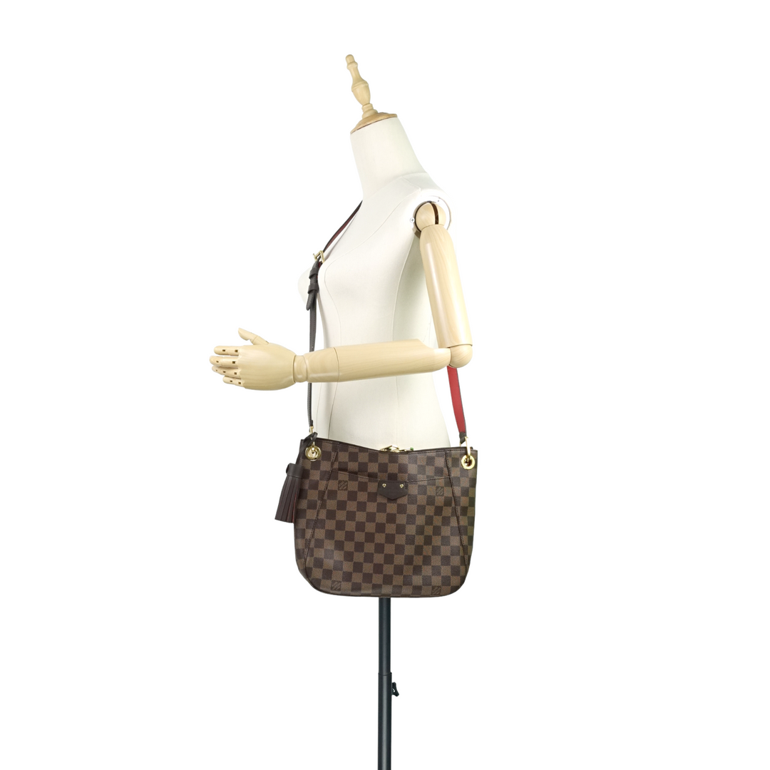 South Bank Besace Damier Ebene Canvas Bag