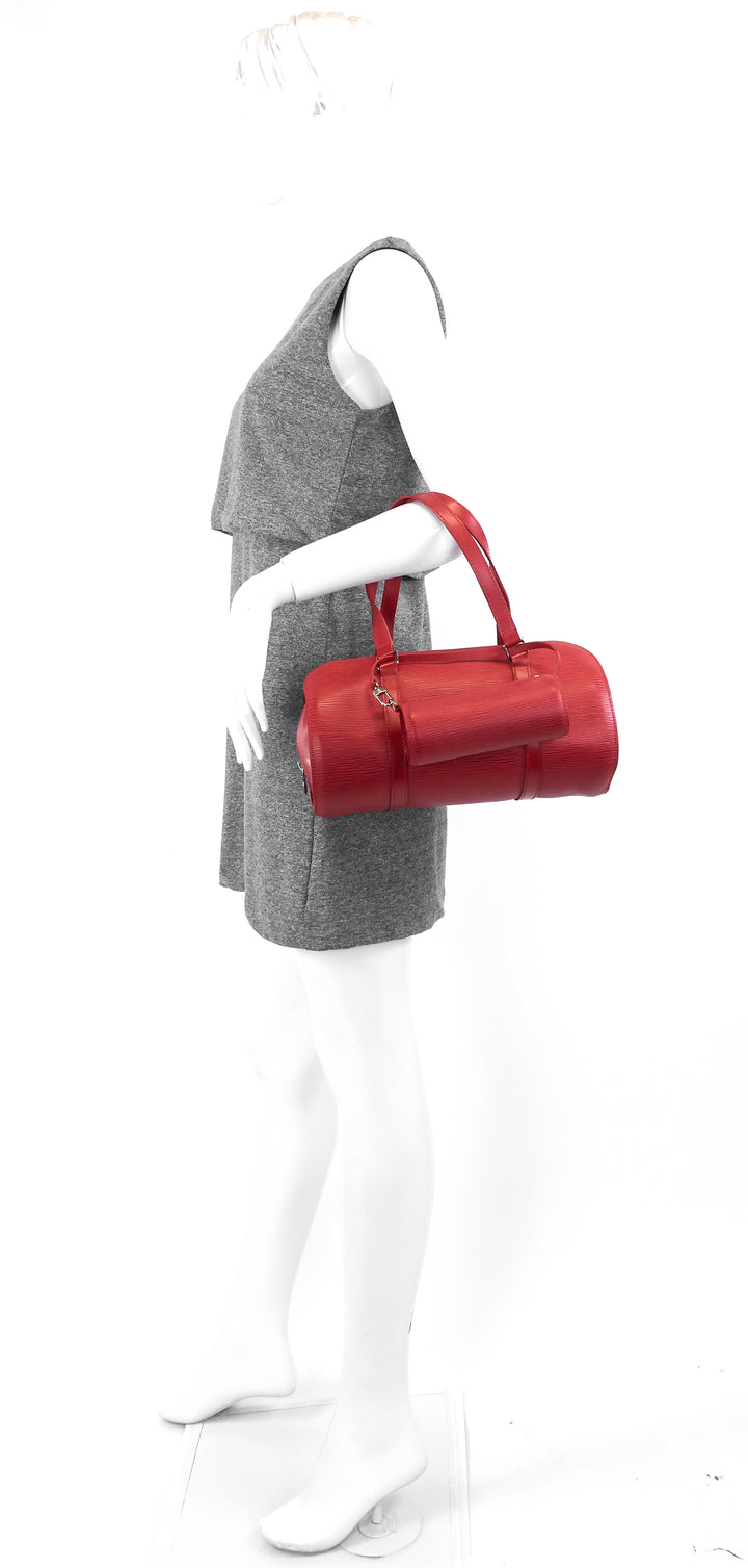 papillon 30 epi leather bag with pouch