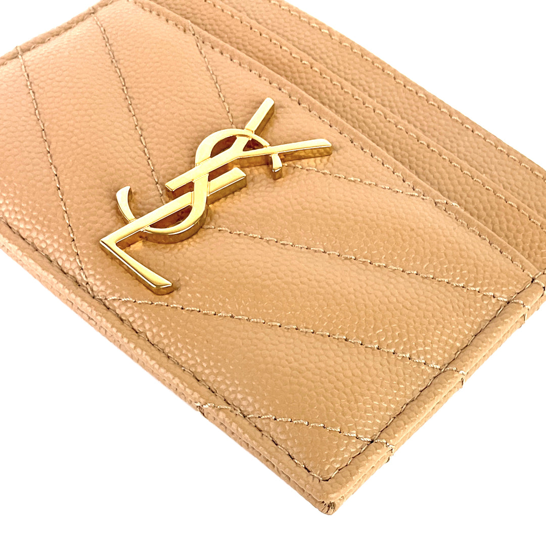 Grain de Poudre Leather Monogram Cardholder