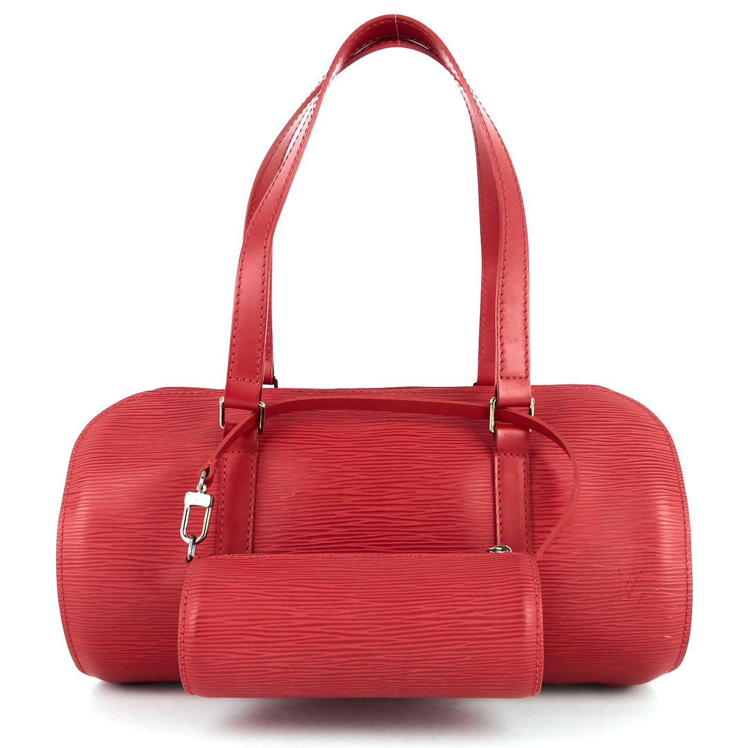 papillon 30 epi leather bag with pouch
