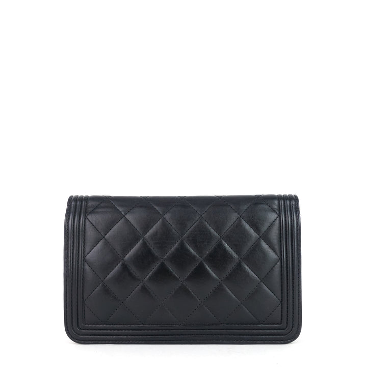 boy lambskin leather wallet on chain woc