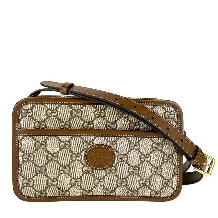 ‘Mini Bag with Interlocking G’ Monogram Canvas Bag