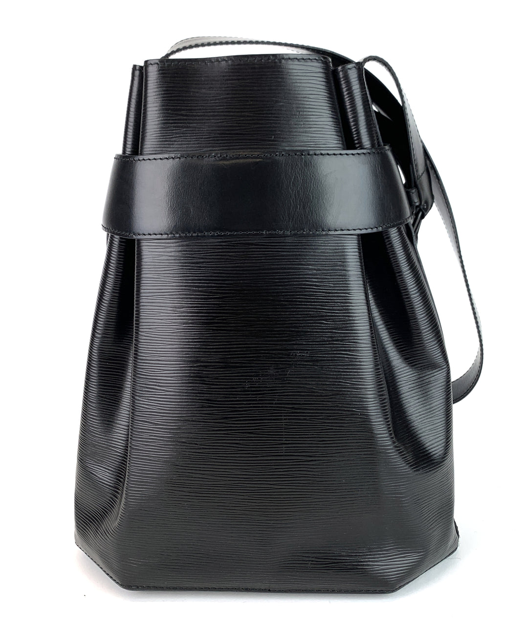 sac d'epaule gm black epi leather bag