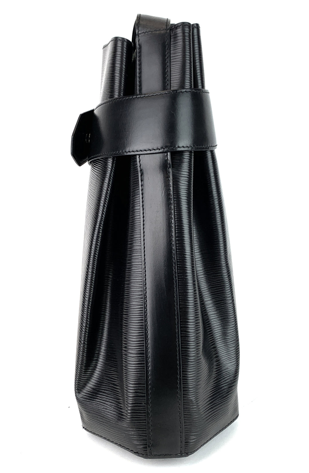 sac d'epaule gm black epi leather bag