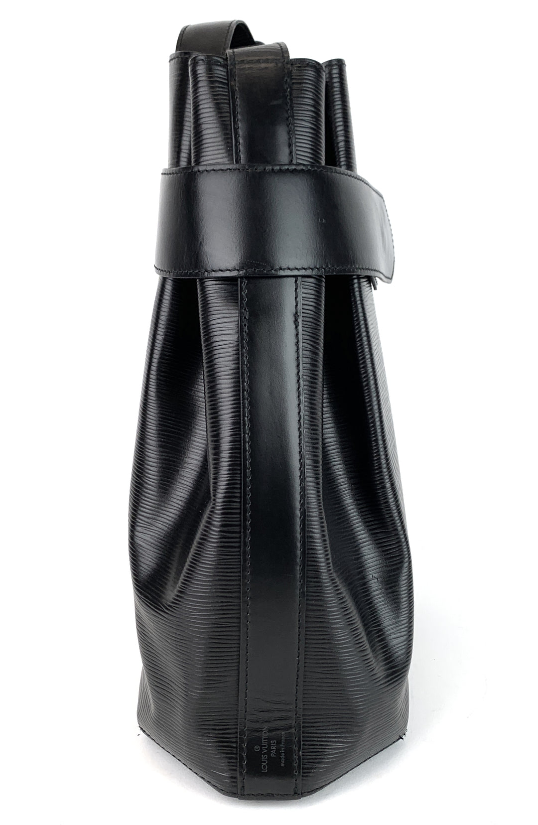 sac d'epaule gm black epi leather bag