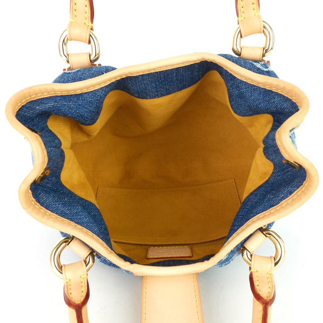 pleaty monogram denim bag
