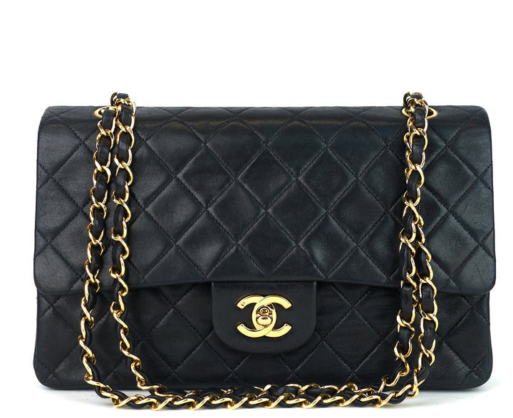 classic double flap medium lambskin leather bag
