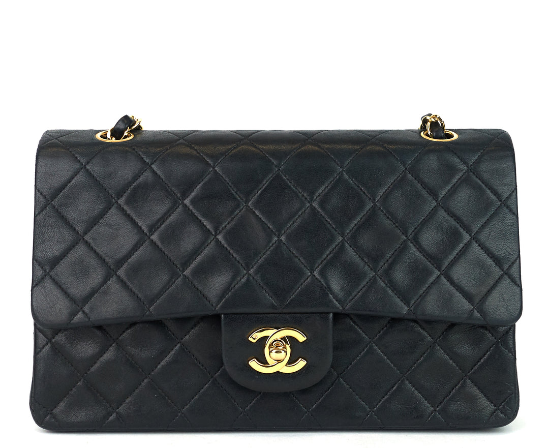 classic double flap medium lambskin leather bag