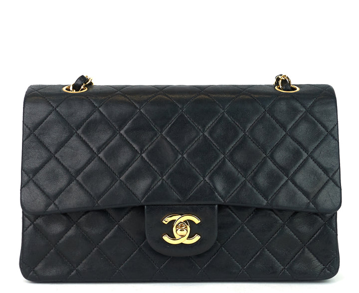 classic double flap medium lambskin leather bag