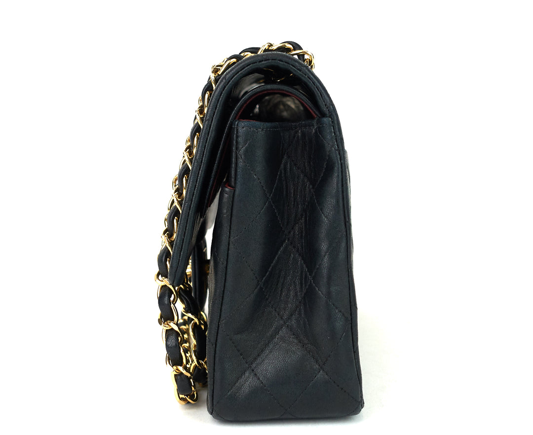 classic double flap medium lambskin leather bag
