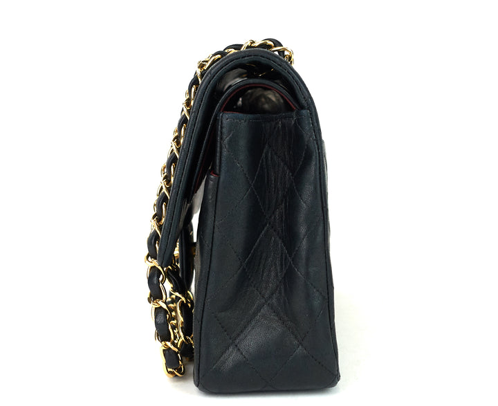 classic double flap medium lambskin leather bag