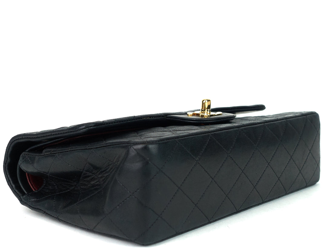 classic double flap medium lambskin leather bag