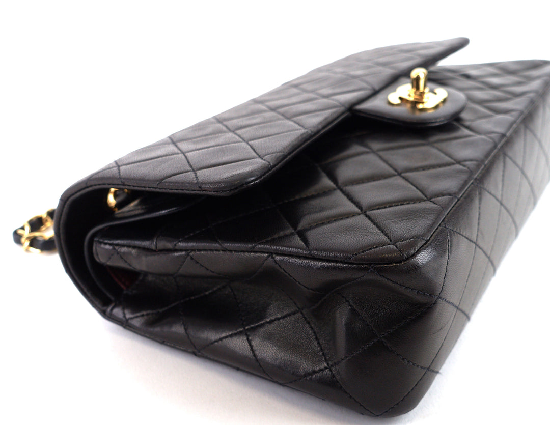 classic double flap medium lambskin leather bag