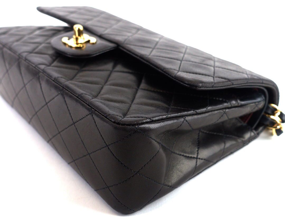 classic double flap medium lambskin leather bag