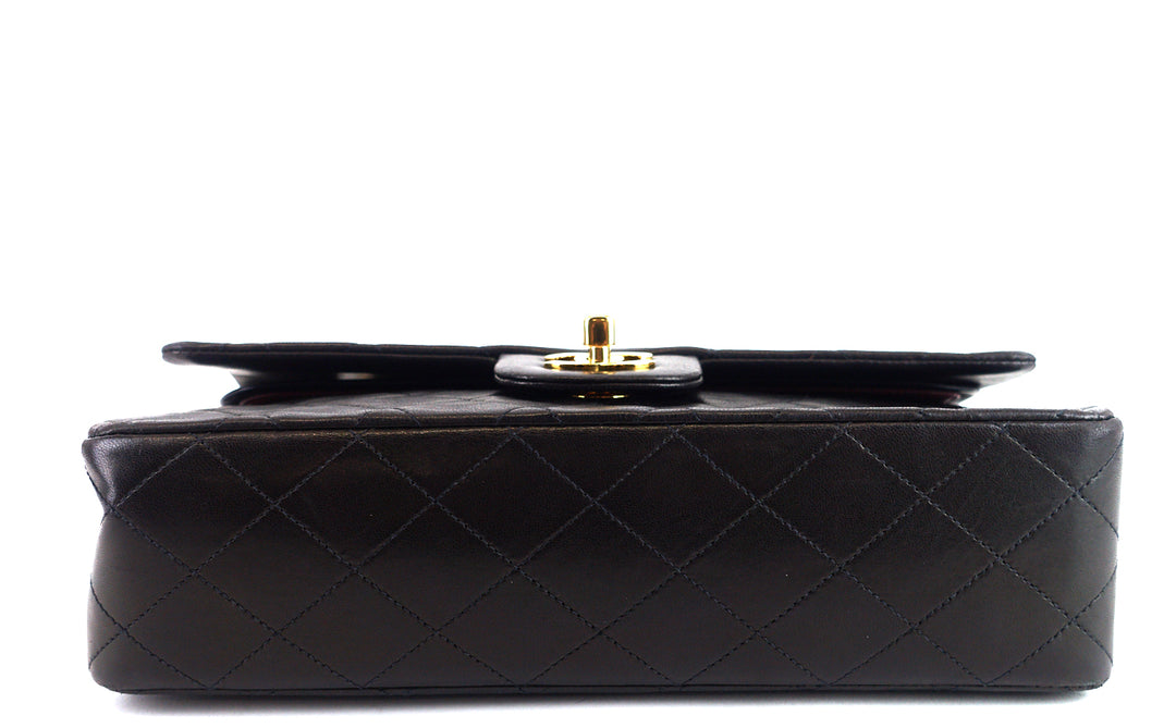 classic double flap medium lambskin leather bag