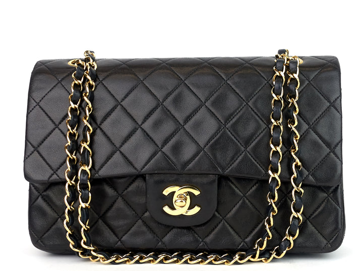 classic double flap medium lambskin leather bag