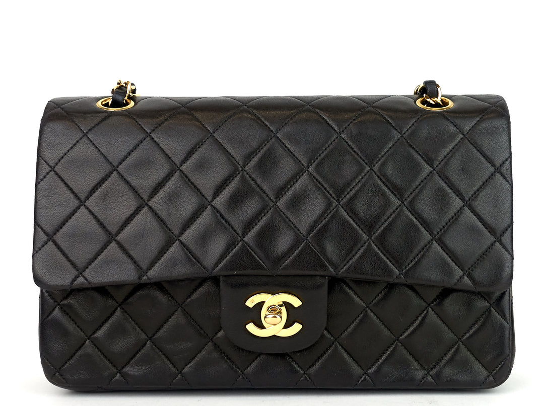 classic double flap medium lambskin leather bag