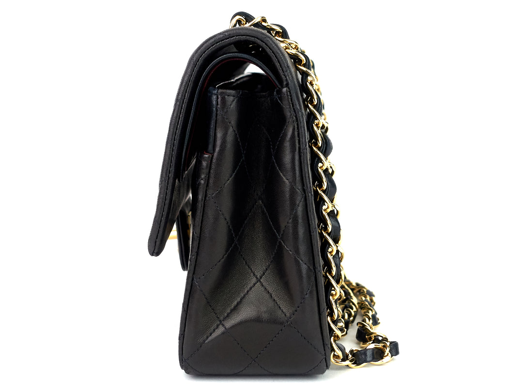 classic double flap medium lambskin leather bag