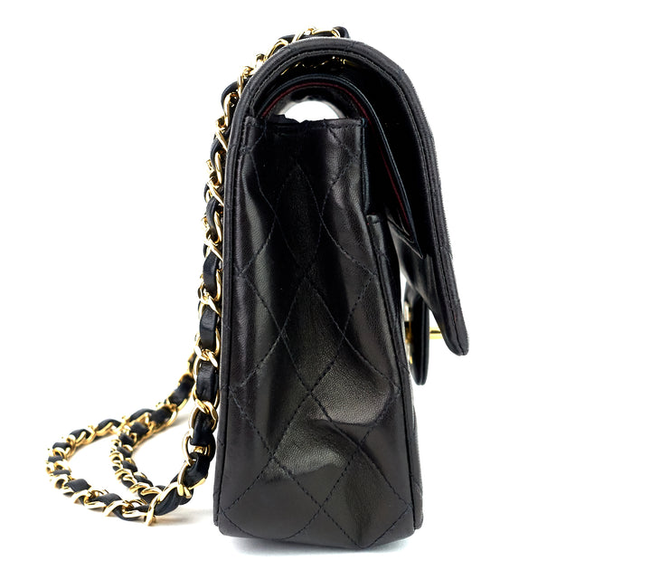 classic double flap medium lambskin leather bag