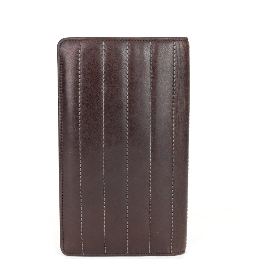 long bifold lambskin leather wallet