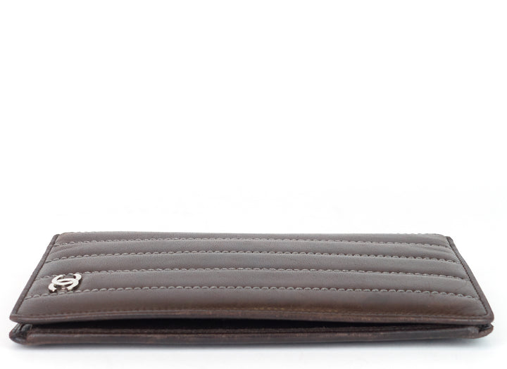 long bifold lambskin leather wallet