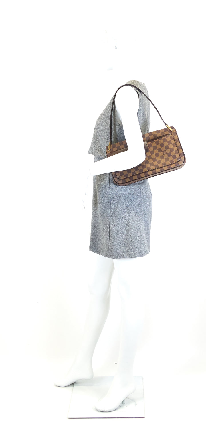 aubagne damier ebene canvas shoulder bag