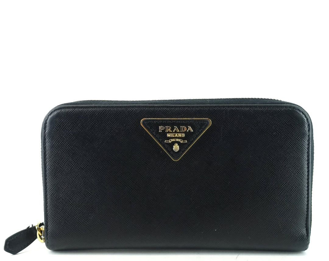 zip around saffiano leather wallet