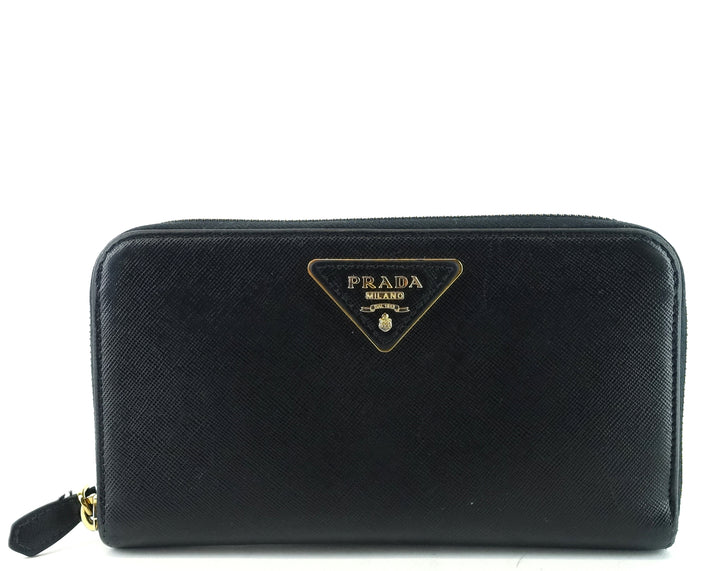 zip around saffiano leather wallet