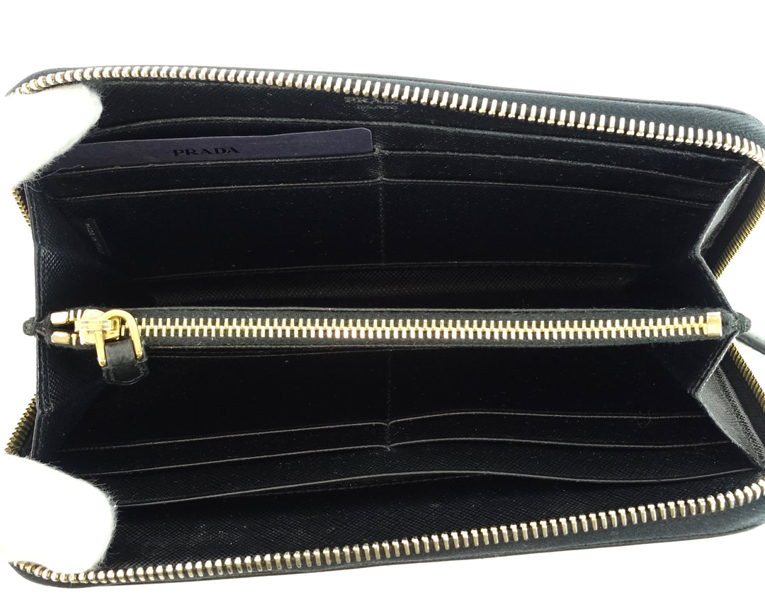 zip around saffiano leather wallet