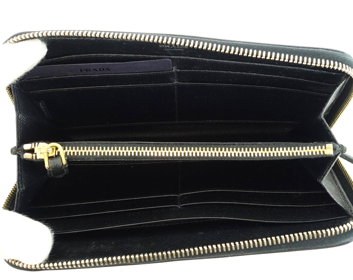 zip around saffiano leather wallet