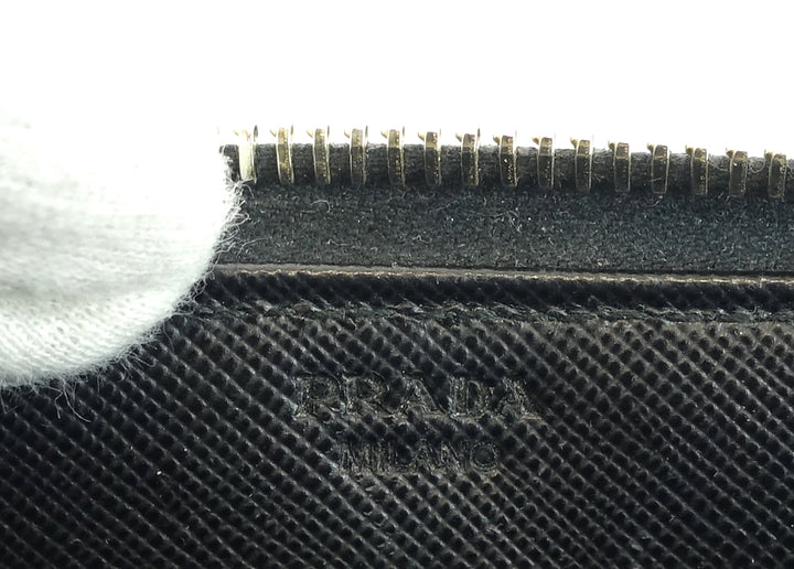 zip around saffiano leather wallet