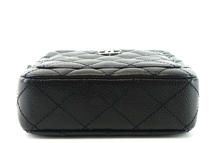 camera caviar leather crossbody bag