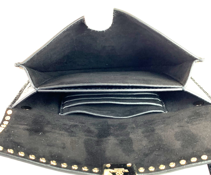 micro rockstud leather turnlock flap bag