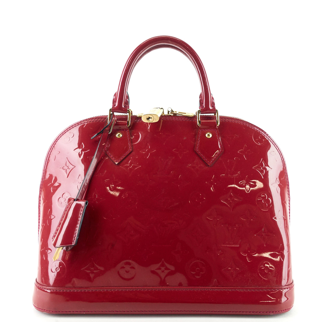 alma pm monogram vernis leather handbag