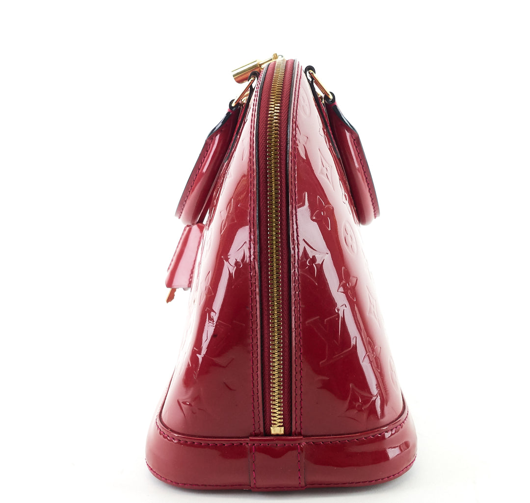 alma pm monogram vernis leather handbag