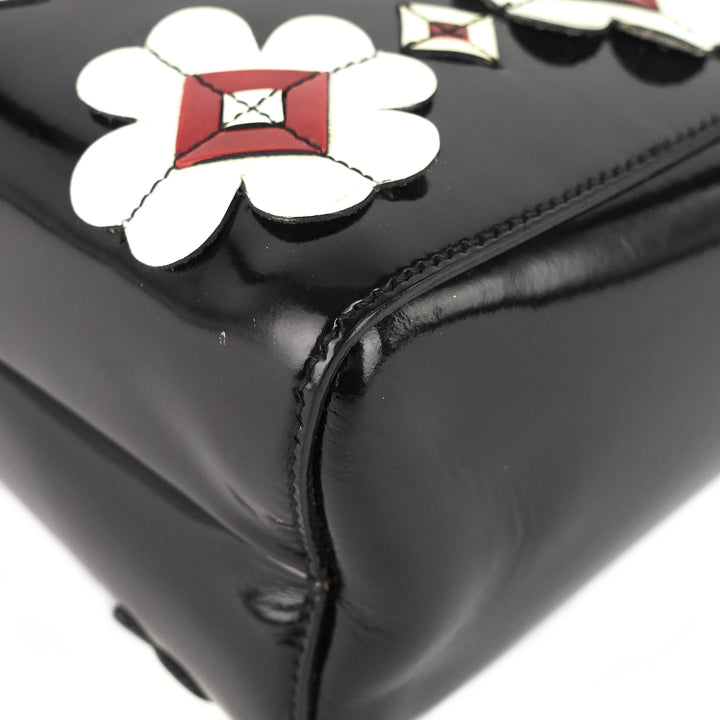 convertible spazzolato leather flower appliqué tote bag