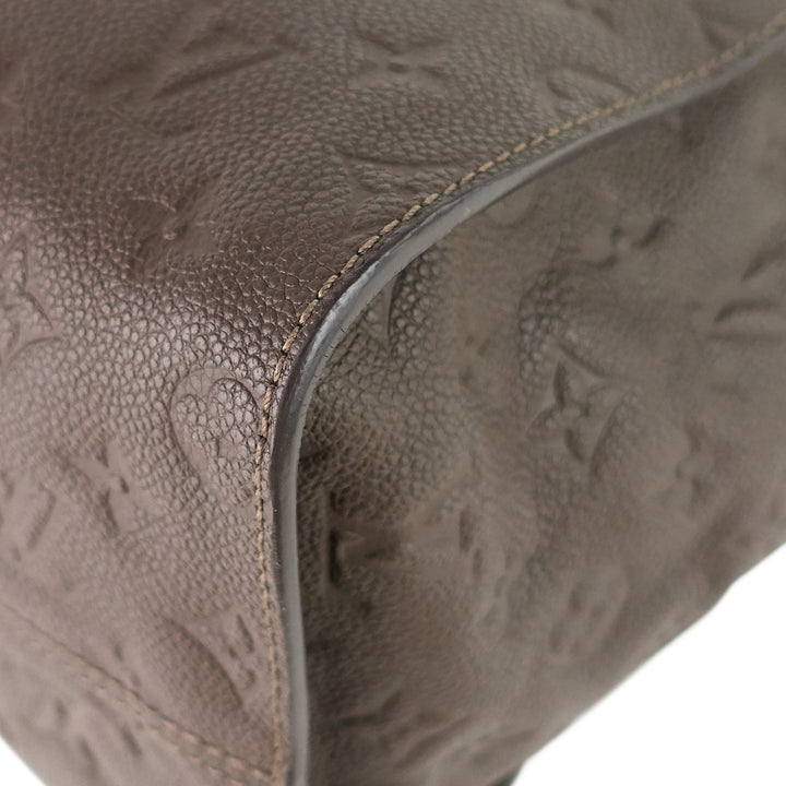 lumineuse empreinte leather bag