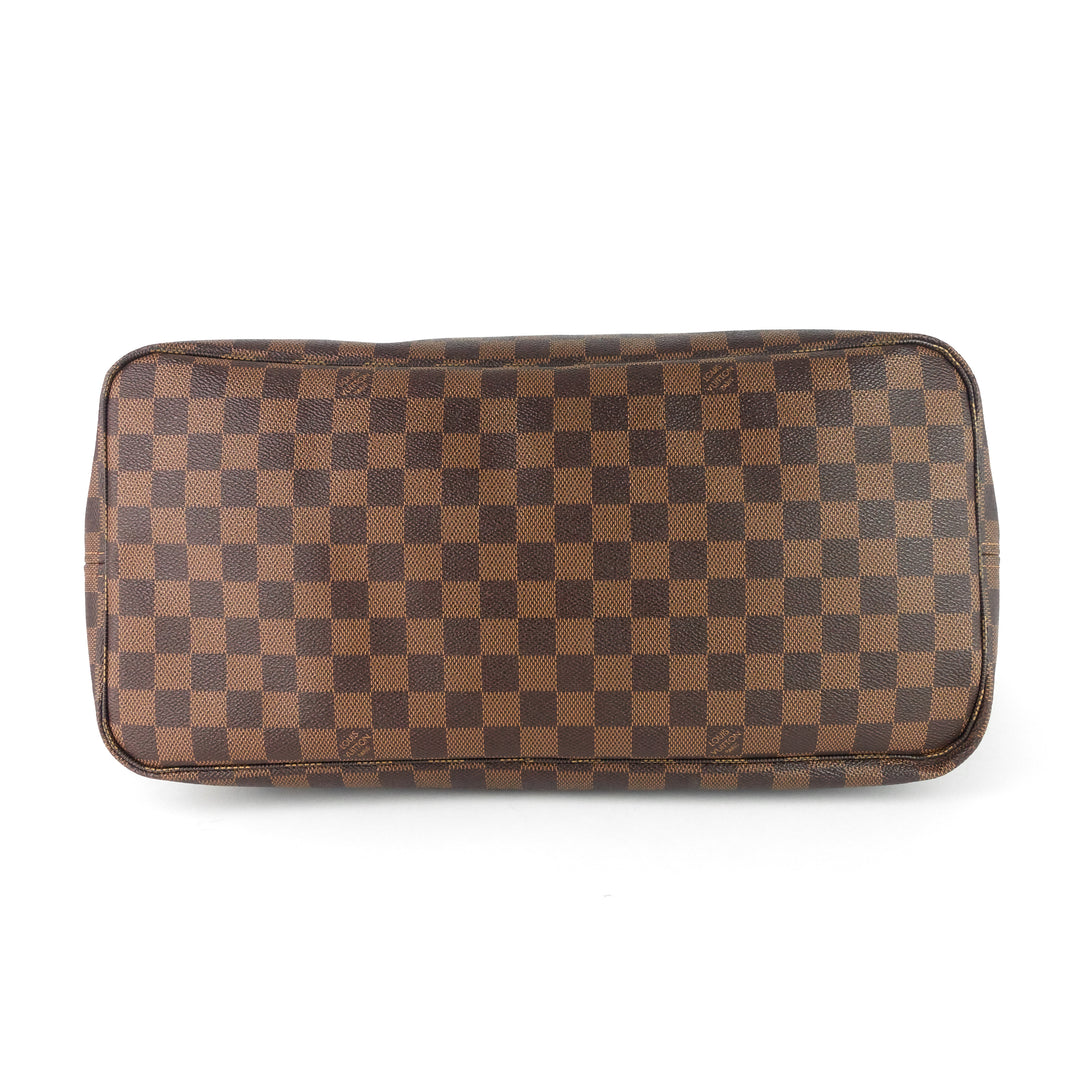 neverfull gm with pouch damier ebene tote bag